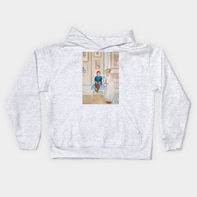 Gunlog: Tell me, is' you afraid of me? by Carl Larsson Kids Hoodie by Classic Art Stall